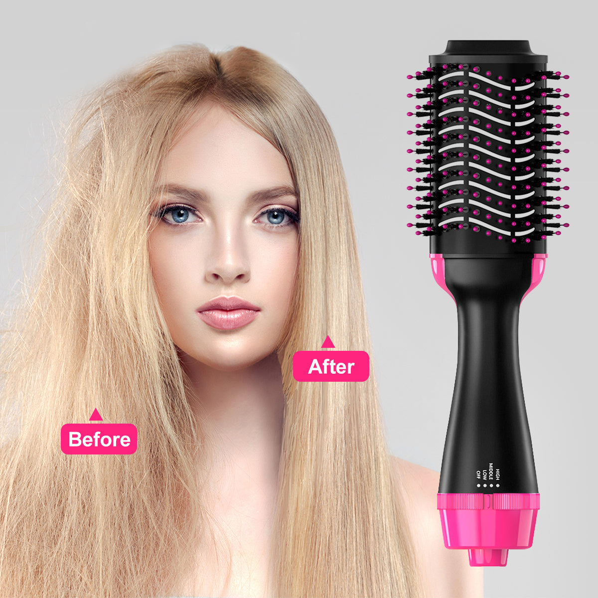 CIICII Professional Hair Dryer Brush,Blow dryer with comb,brush blow dryer for hair salons, hair styling-Black