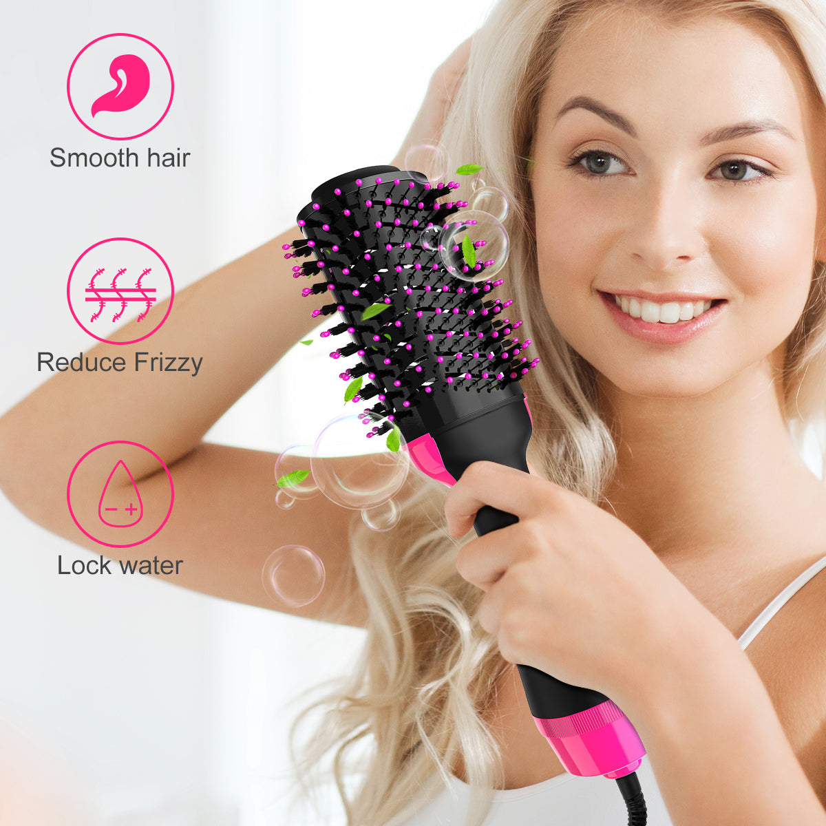 CIICII Professional Hair Dryer Brush,Blow dryer with comb,brush blow dryer for hair salons, hair styling-Black