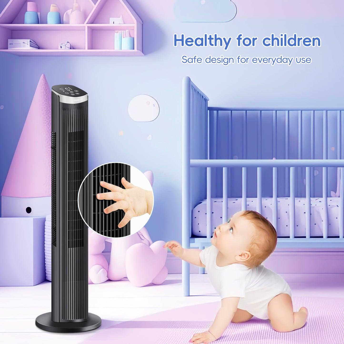 40Inch Tower Fans for Home, LED Display with Remote, 90° Oscillating Fans , 28ft/s High Velocity,5 Speeds, 12H Timer, 3 Modes- Black.